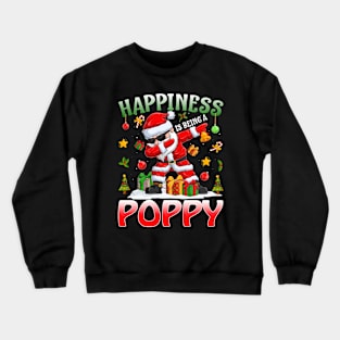 Happiness Is Being A Poppy Santa Christmas Crewneck Sweatshirt